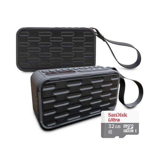 에듀플레이어 ER10 라디오+32GB SD카드 USB-C 휴대용 라디오 가정용 라디오 스피커 녹음기 효도라디오 FM라디오 블루투스스피커 USB MicroSD, 그레이