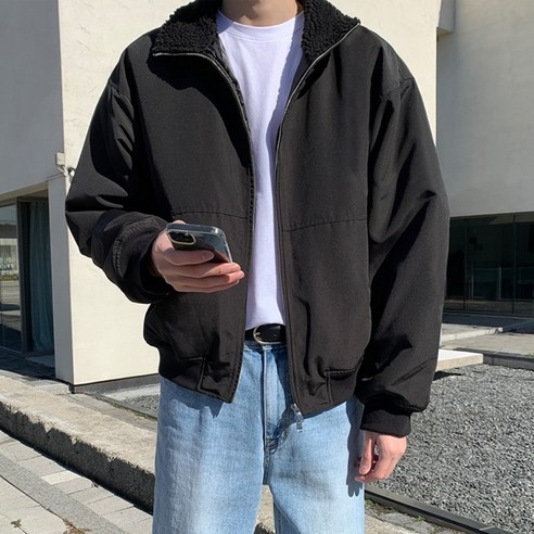 추위에 강하고 스타일리시한 제타22 남성용 겨울 오버핏 양털 카라 투웨이 패딩 점퍼 자켓