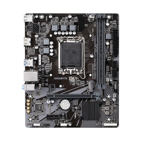 기가바이트 메인보드, LED 라이트를 포함한 Micro-ATX 메인보드, 인텔 CPU와 호환, 다양한 확장 슬롯과 단자