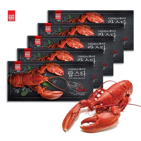 홈쇼핑상품 [오션킹] 캐나다 자숙 랍스터 3미 5미 (1팩 400~500g), 400~500g, 6개