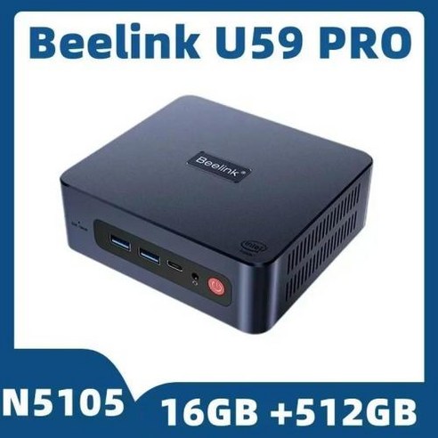 BEELINK 미니 PC U59 프로 N5105 DDR4 8 GB 16GB 512GB BT40 USB30 M2 SATA SSD 듀얼 와이파이 1000M LAN Win 10 11, 없음, 없음, 5) 16GB 512GB  UK