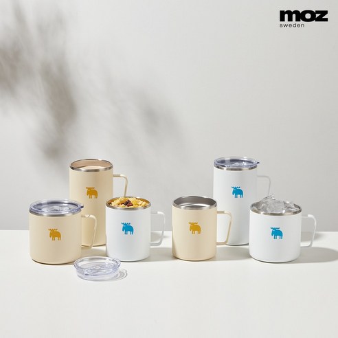 MOZ 스웨덴 316 스텐 진공 머그컵 스텐머그컵 보온머그컵 보온컵, 크림아이보리, 360ml, 1개