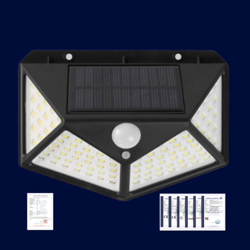 마미픽 KC인증 태양광 100 LED 센서등 야외등 야외조명, 1개