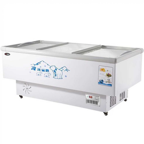 마트 오픈형 냉장고 냉동 식품 평대 육류 생선 캐리어, 160cmx73cmx85cm