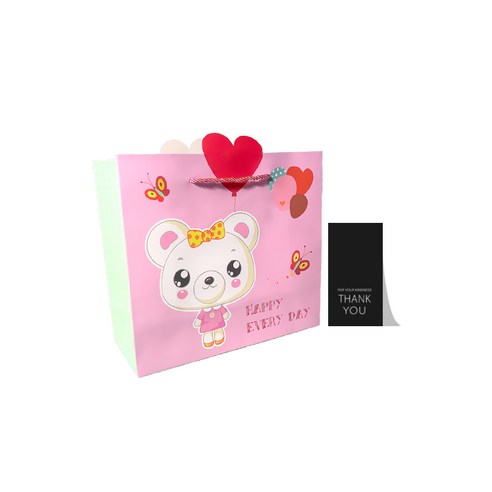 27리빙 선물 쇼핑백 10p+감사 스티커 10p, 08 동물친구들 엄마곰, 중