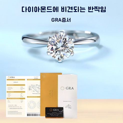 Leo Virtue D-Color 모이사나이트 14K 18K 도금1캐럿 데일리 프로포즈 다이아반지 GRA증서