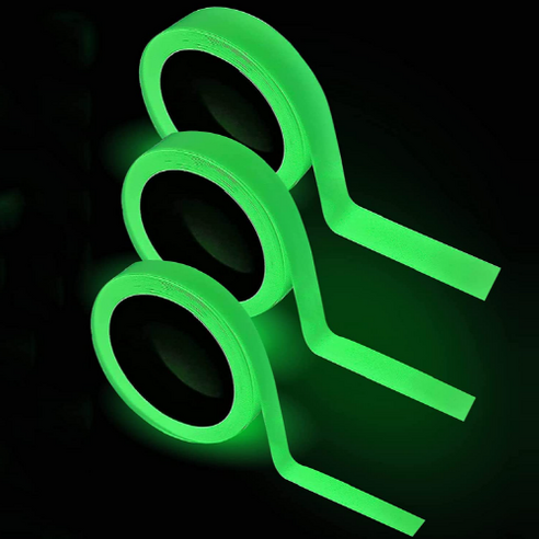 건코 야광 축광 형광 야간 낚시 자전거 안전 고휘도 테이프, 3개, 녹색형광