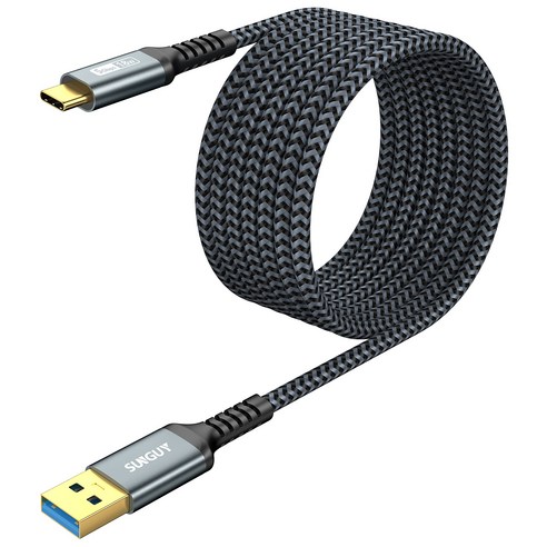 SUNGUY USB C타입 고속 충전 케이블 데이터 전송 10Gbps 18W, 1개, 그레이, 3m