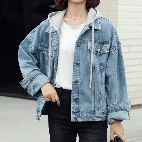 제이지나 여성 워싱 데님 청자켓은 부드럽고 편안한 착용감을 제공하는 가을용 여성용 연청 숏 청자켓입니다.