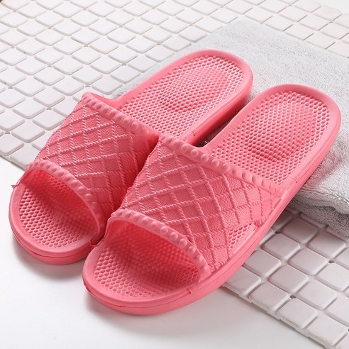 일본식 가정용 여름 커플 슬리퍼 실내와 실외 플라스틱 욕실 신발 가정용 슬리퍼, N307 레드 (여성), 36-37(작은1-2야드)