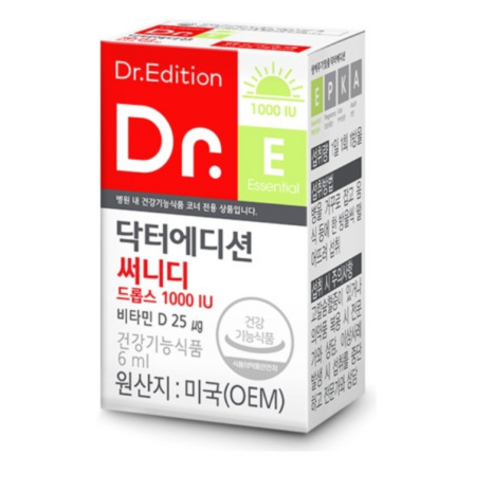 임산부 갱년기 전연령 비타민D 닥터 써니디드롭스 1000IU 6ml(0.2fl oz), 1개, 6ml