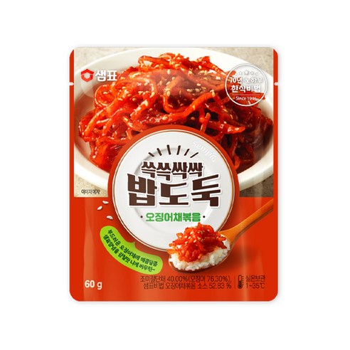 샘표 쓱쓱싹싹 밥도둑 오징어채볶음 60g, 4개