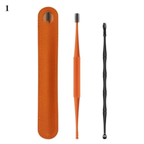 2/3Pcs 세트 스푼 더블 헤드 귀 청소기 귀 케어 귀 왁스 피커 소프트 실리콘 리무버 봄 나선형 큐렛 클리너 귀 도구, 1, 하나