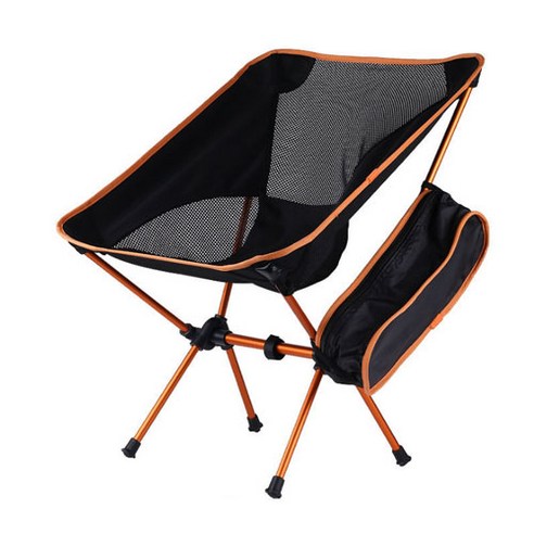 리카 접이식 캠핑 의자 휴대용 레저 야외 낚시 의자, 오렌지