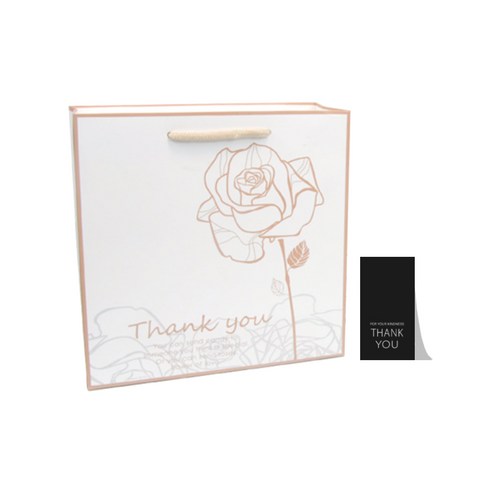 27리빙 선물 쇼핑백 10p+감사 스티커 10p, 중, 06 Thank you황금장미