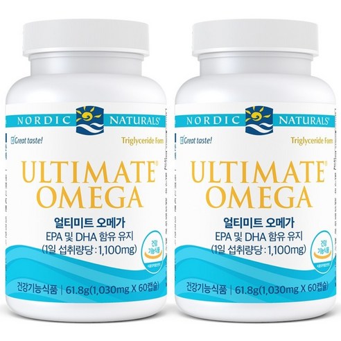 노르딕내츄럴스 얼티미트 오메가 3 1280mg 레몬 소프트젤, 2개, 60정