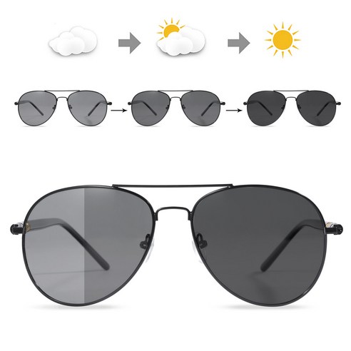 [관부가세포함] 남성용 광변색 편광 선글라스 전환 렌즈 운전 안경 Polarized Sunglasses