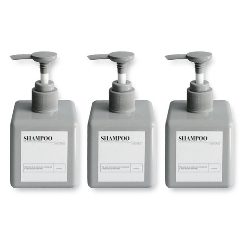 뉴앤룩 PETG소재 욕실디스펜서 4color, 그레이, 3개, 250ml