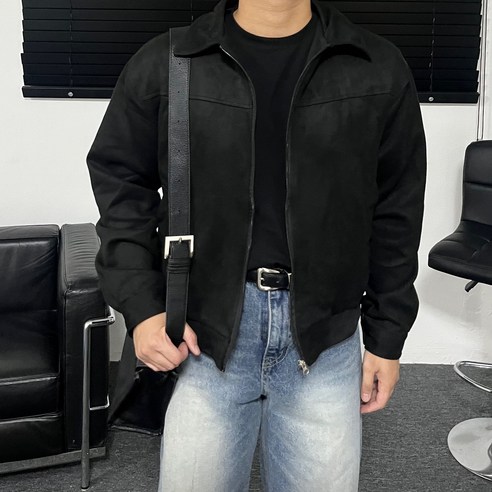 고급스러운 편안함을 선사하는 트렌디한 남자 스웨이드 크롭 자켓