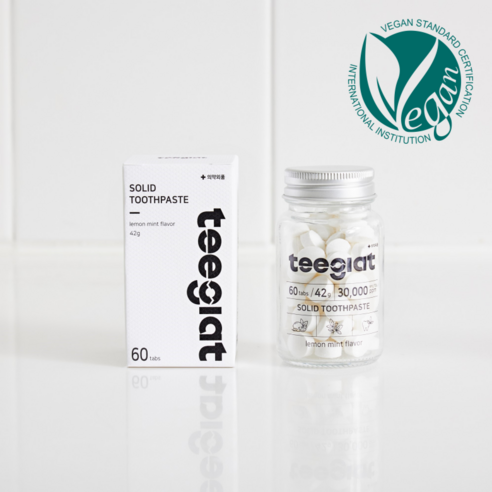 티글렛 고체치약 알약 씹는 알 치약 휴대용 레몬민트향, 42g, 1개