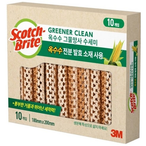 [보비몰] 스카치브라이트 옥수수그물망사수세미 10개입, 1개