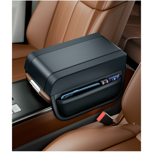 365Car Car01 차량용 메모리폼 콘솔박스 팔걸이쿠션, 1개, 블랙