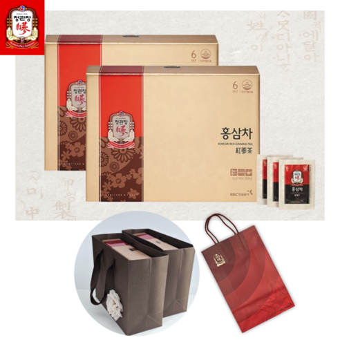 정관장 홍삼정 홍삼차 인삼차 2박스 200포 쇼핑백 선물, 2개, 300g