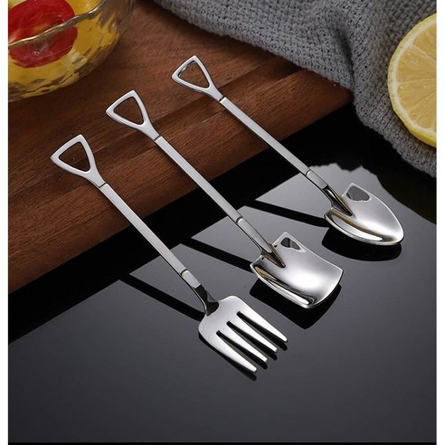 맛있는 요리를 위한 필수품: 쥬시안쿡 삽모양 디저트 스푼 포크