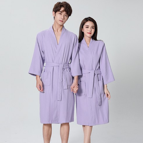 DFMEI 일류 목욕 가운 기모노 흡수성 유카타 커플 잠옷 슈트, DFMEI 엘, 하얀색