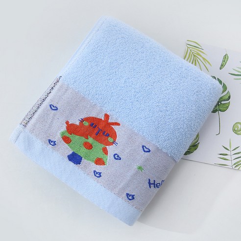 순수한 면 수건 성인 가정용 두꺼운 흡수 세수 전면 면 수건 광고 선물 수건, 74*34cm, 청색