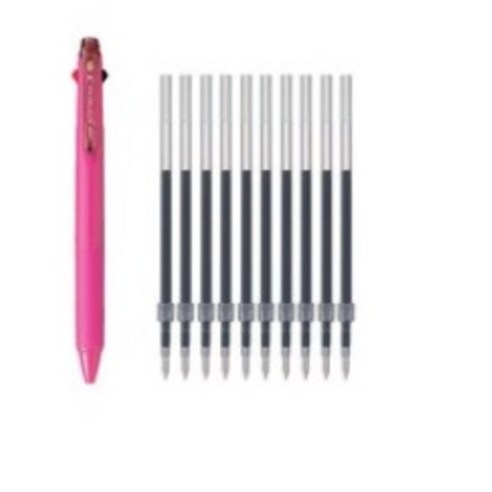 [OKㅣ강추] 제트스트림 3색볼펜 0.38mm + 리필심 블랙 10p, 로즈핑크, 1세트 [OKNOWㅣ추천상품]
