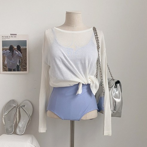 "꾸안꾸" 스타일, 햅번홀리데이 여리핏 시스루 니트 커버업으로 완성! 커버업