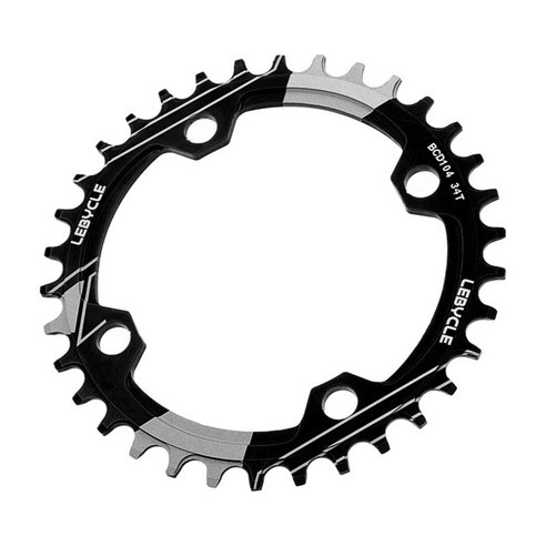 산악 자전거 BMX MTB용 자전거 내로우 와이드 체인링 104 BCD 라운드, 기준, 알루미늄 합금, 34T 블랙