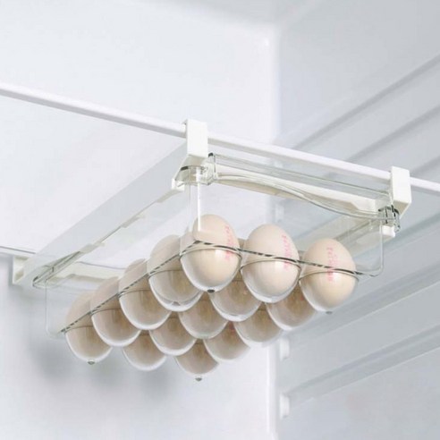 냉장고 공간 최적화를 위한 구디푸디 냉장고 정리 슬라이딩 수납함 계란 트레이