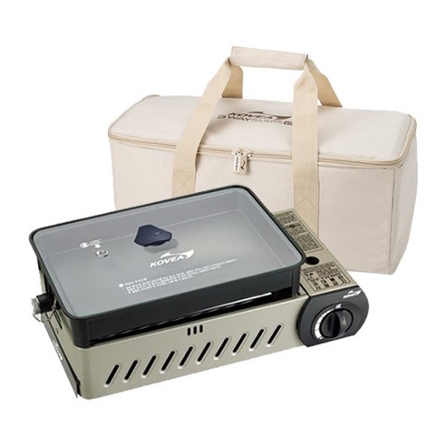 코베아 구이바다 M 휴대용 캠핑 가스 버너 KGG-0904PEM+베이지 가방, 버너(단일색상), 캐리백(베이지)