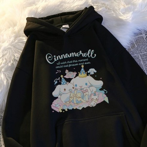 산리오 후드티 티셔츠 캐릭터 시나모롤 어린이 후드집업 긴팔 모자 맨투맨 봄가을