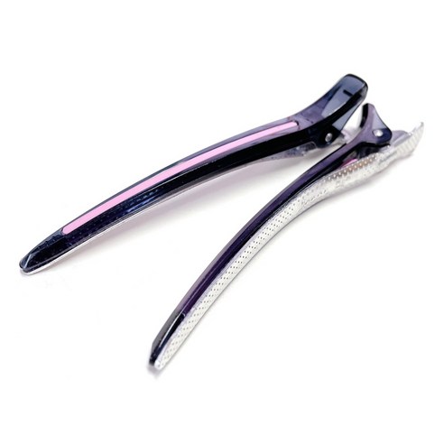 그레이거 크리스탈 헤어클립 대 120mm, 2개, 블랙 + 핑크
