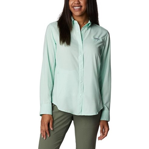 컬럼비아 Columbia 여성용 타미아미 II 긴소매 셔츠 소프트 바이올렛 라지, Large, Gullfoss Green