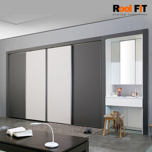 [루이핏]화장대 슬라이딩 맞춤 붙박이장(고급형) 270cm~360cm(9자~12자), 다크그레이 Best Top3