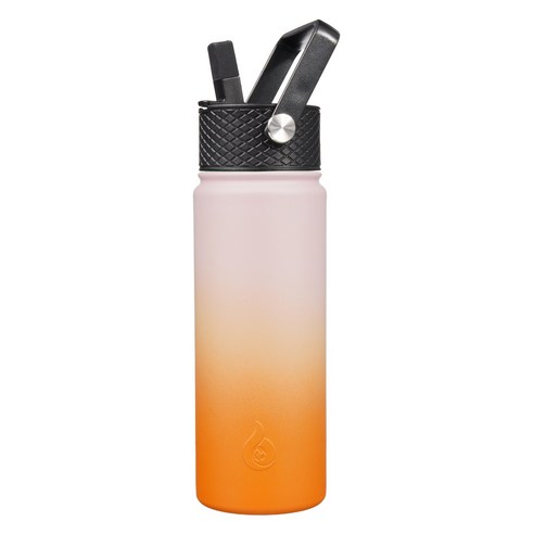 bjpkpk 누수 방지 스테인리스 스틸 보온병 뚜껑 3종 포함, 그라데이션 코랄, 1개, 650ml