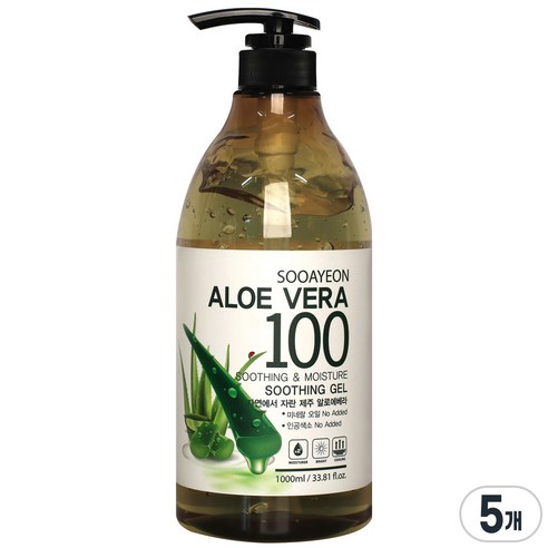 수아연 알로에베라 수딩젤, 1000ml, 5개