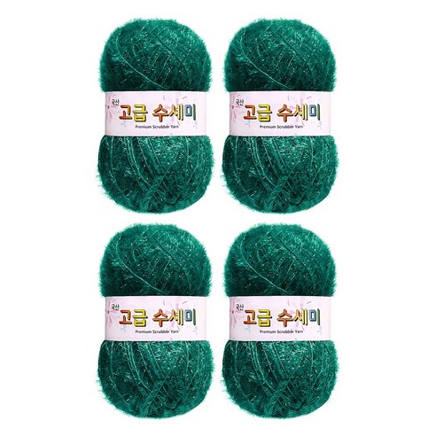 울클럽 별꽃수세미 DIY 고급수세미실 80g 4볼세트 + 동영상제공, 191청록