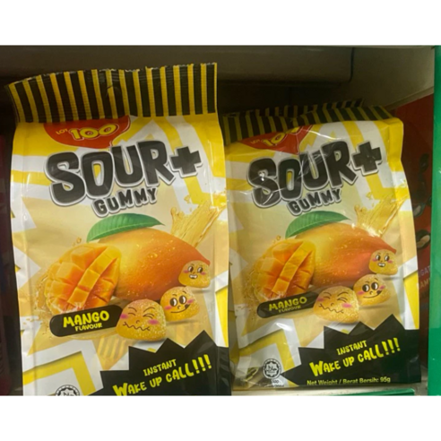 LOT100 사워 구미 젤리 망고 95g X 2개 SOUR PLUS GUMMY MANGO [원산지:말레이시아]