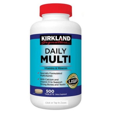 커클랜드 데일리 멀티 비타민 500정 (타블렛) Kirkland Daily Multivitamin 500tabs, 500정, 1개