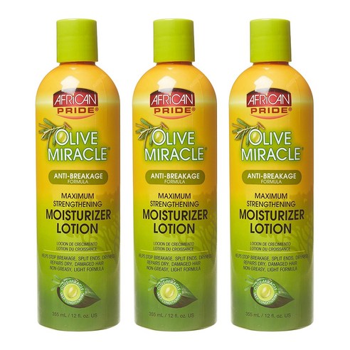 아프리칸프라이드 올리브 미라클 맥시멈 스트렝스 모이스처라이저 로션, 355ml, 3개