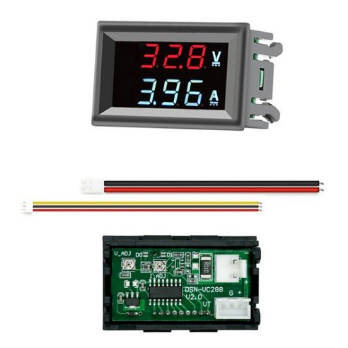 DC 100V 10A 전압계 전류계 파란색 + 레드 LED 앰프 듀얼 디지털 게이지