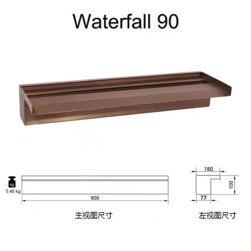 대천모텔 폭포 배출구 조경 수도관세트 펜션 수영장 벽 30cm 60cm 워터 커튼 물 풍경 분수 블랙 브론즈 안뜰, 90cm 스테인레스 스틸 골드 구리컬러물배출구 Best Top5