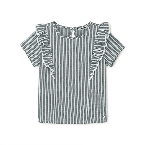 [레노마키즈] 내추럴한 그린 컬러의 쿨소재 캐주얼 블라우스~ 러블리한 포인트 디테일로 데일리룩으로 가볍고 시원하게 입기 좋아요