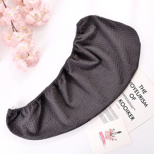 KORELAN 두꺼운 마른 머리 모자 흡수속 마른 가방 두건 미용실 초세섬유 목욕모 마른 머리 수건, 검은색, 30*72
