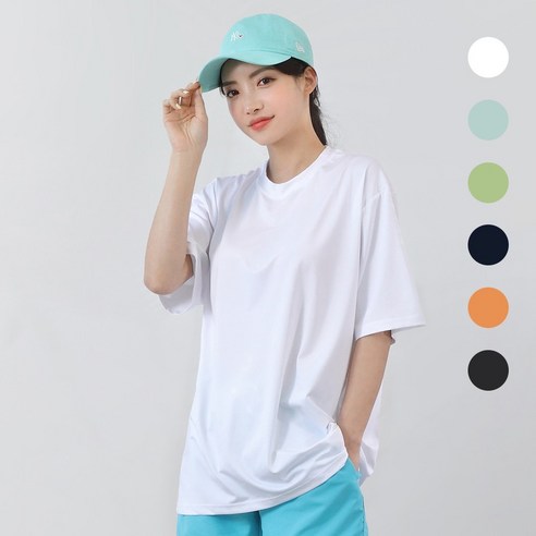 6컬러 여성 남자 루즈핏 빅사이즈 반팔 래쉬가드 상의